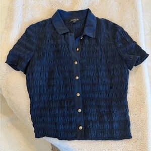 J. Crew Women's Deep Blue Button Down Shirt